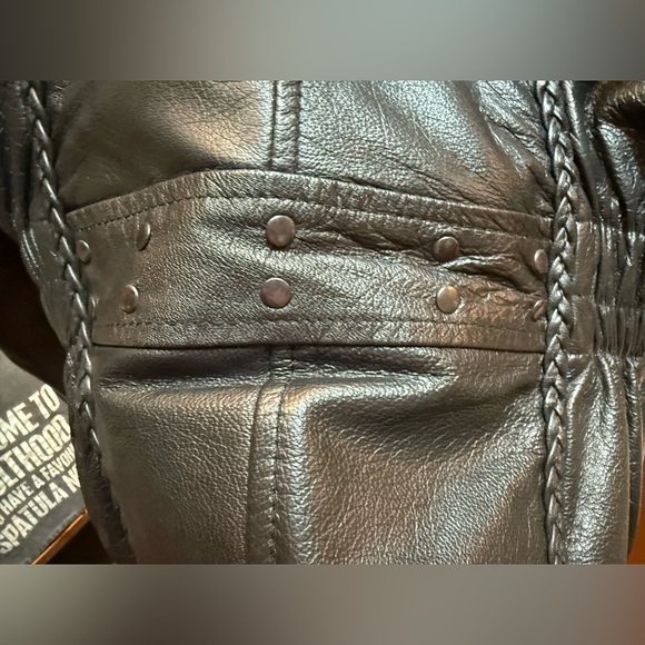 Allstate Leather Black Motorcycle Riding Jacket. Size Small. EUC. Zip out liner. - Picture 11 of 14